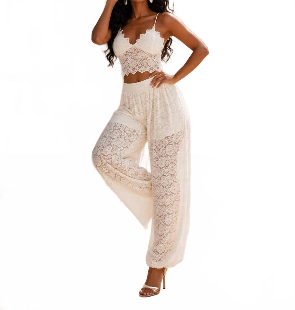 NEW LITTLE SECRET OF MINE floral lace pant set in island delight